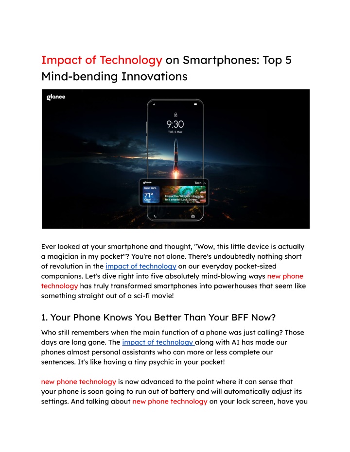 impact of technology on smartphones top 5 mind