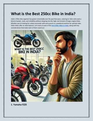 What is the Best 250cc Bike in India