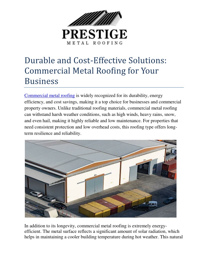 durable and cost effective solutions commercial