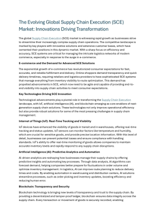 the evolving global supply chain execution
