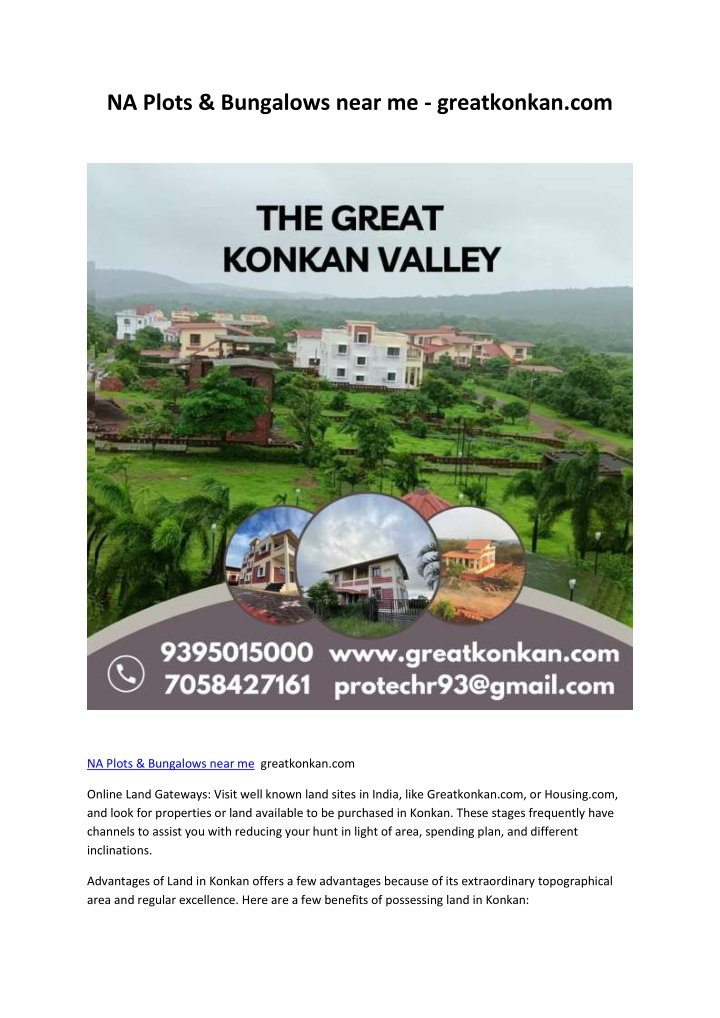 na plots bungalows near me greatkonkan com