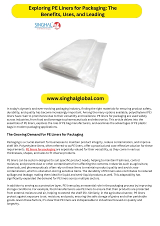 exploring pe liners for packaging the benefits