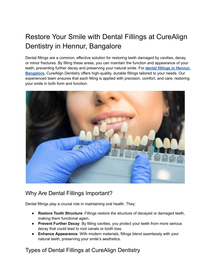 restore your smile with dental fillings