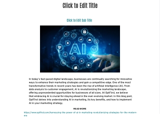 Harnessing the Power of AI in Marketing
