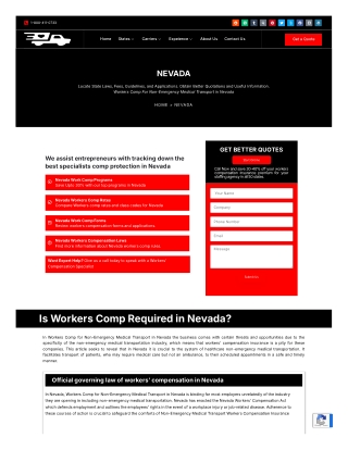 Workers Comp For Non-Emergency Medical Transport in Nevada