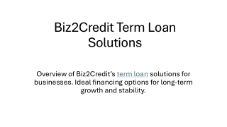 Get Flexible Term Loans for Your Business @ Biz2Credit