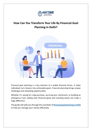 How Can You Transform Your Life By Financial Goal Planning in Delhi