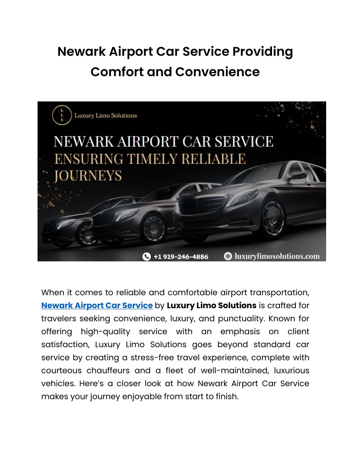 newark airport car service providing comfort