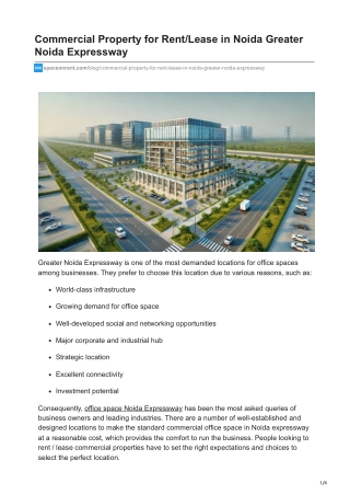 Commercial Property for Rent/Lease in Noida Greater Noida Expressway
