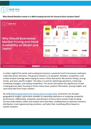 Why Should Retailers Invest in a Web Scraping Service for Grocery Store Location Data