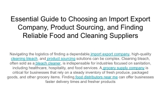 essential guide to choosing an import export