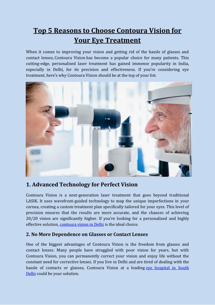 top 5 reasons to choose contoura vision for your