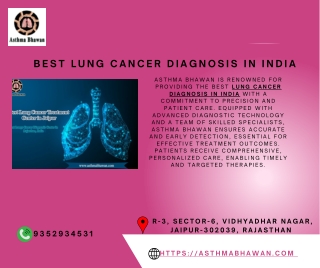 Best Lung Cancer Diagnosis in India Asthma Bhawan