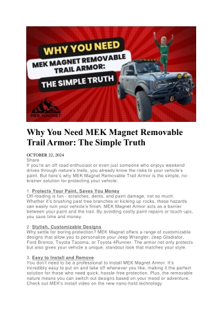 MEK Magnet Removable Trail Armor