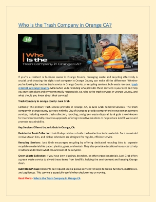 Who is the Trash Company in Orange CA?