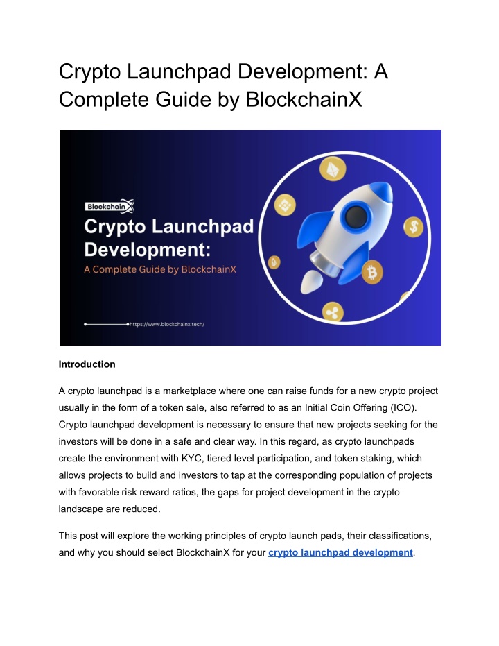 crypto launchpad development a complete guide