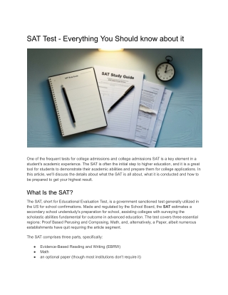 SAT Test - Everything You Should know about it