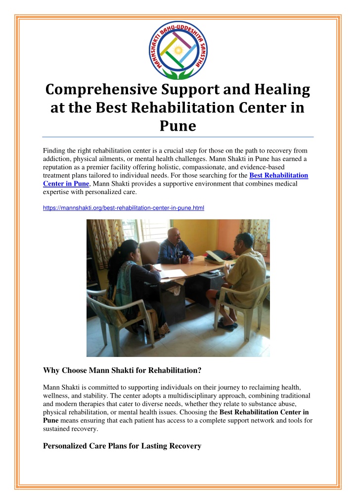 comprehensive support and healing at the best