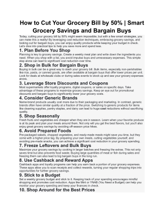 How to Cut Your Grocery Bill by 50% _ Smart Grocery Savings and Bargain Buys