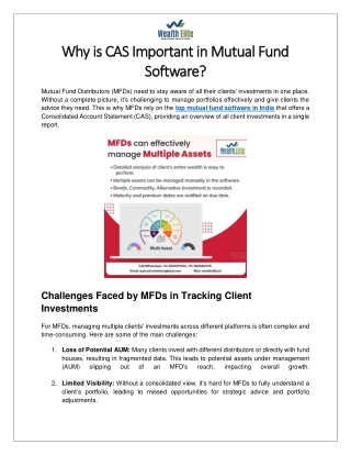 Why is CAS Important in Mutual Fund Software