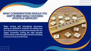 What considerations should you Keep In Mind while choosing Apostille Services