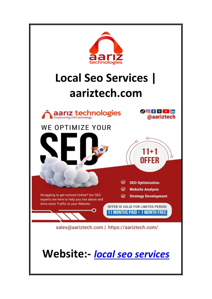 local seo services aariztech com