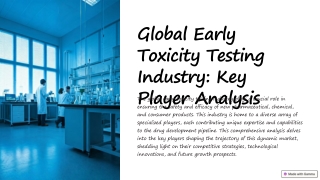 global early toxicity testing industry key player