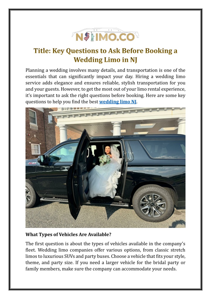 title key questions to ask before booking