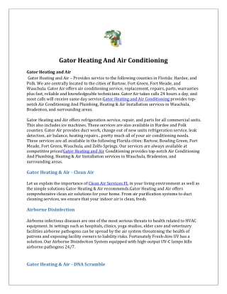 gator heating and air conditioning