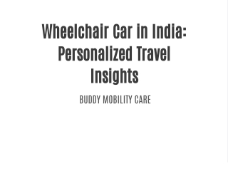 Wheel chair car in India