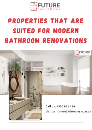 Properties That Are Suited for Modern Bathroom Renovations