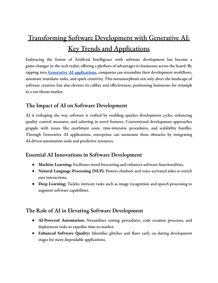 transforming software development with generative