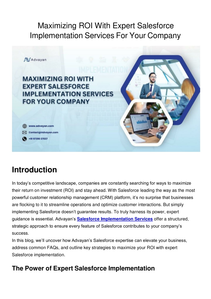 maximizing roi with expert salesforce