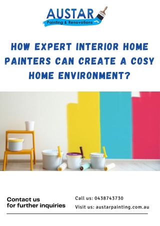 How Expert Interior Home Painters Can Create a Cosy Home Environment?