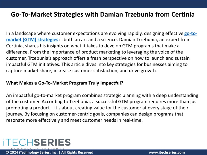 go to market strategies with damian trzebunia