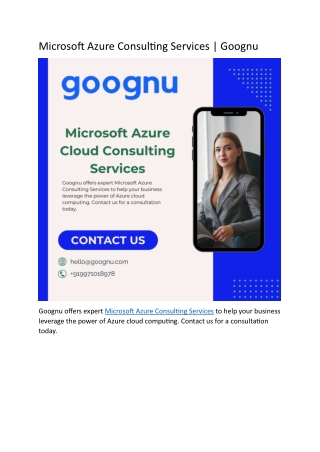 microsoft azure consulting services goognu