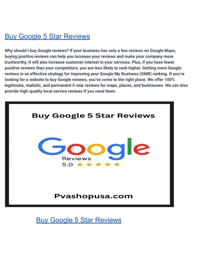 buy google 5 star reviews