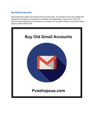 Buy Old Gmail Accounts