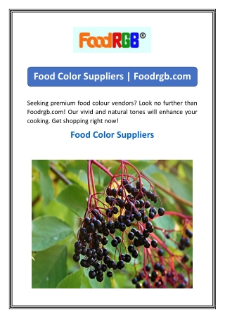 Food Color Suppliers  Foodrgb