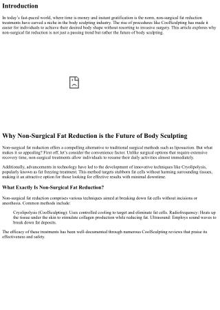 Why Non-Surgical Fat Reduction is the Future of Body Sculpting