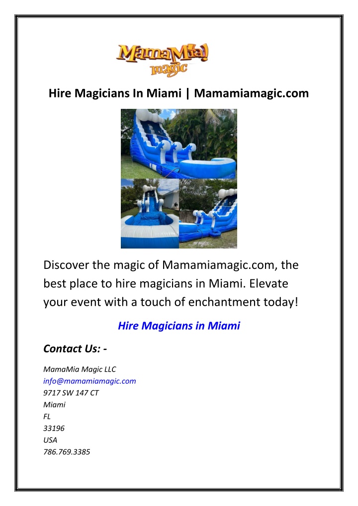 hire magicians in miami mamamiamagic com