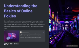 Understanding the Basics of Online Pokies