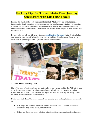 Packing Tips for Travel: Make Your Journey Stress-Free with Life Luxe Travel