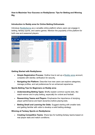 How to Maximize Your Success on Reddy2anna Tips for Betting and Winning Big
