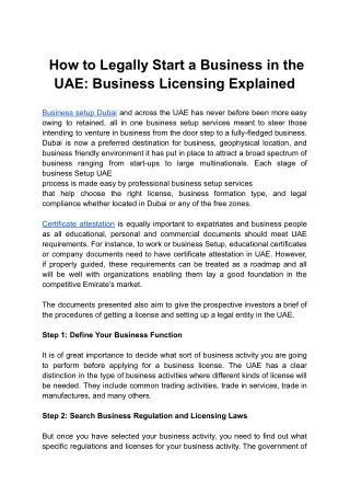 How to Legally Start a Business in the UAE | Business Licensing Explained