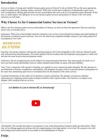 Why Choose Us for Commercial Gutter Services in Vernon