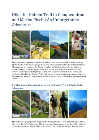 hike the hidden trail to choquequirao and machu