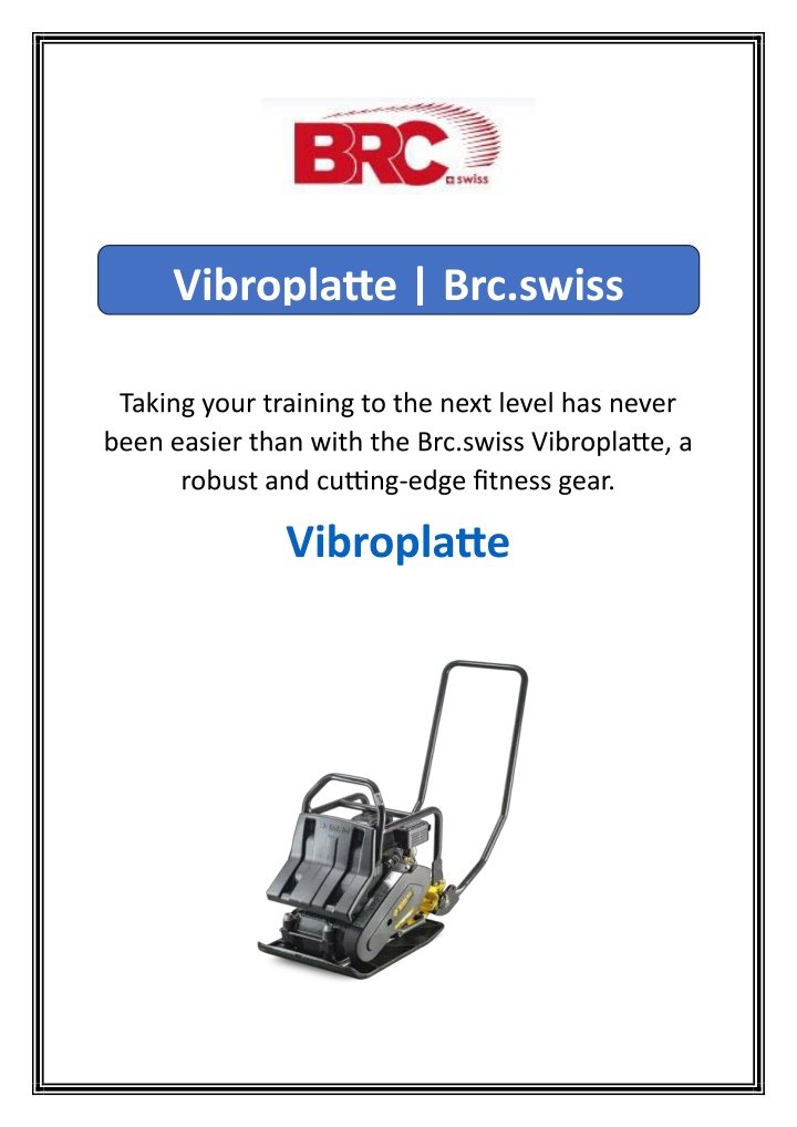 vibroplatte brc swiss