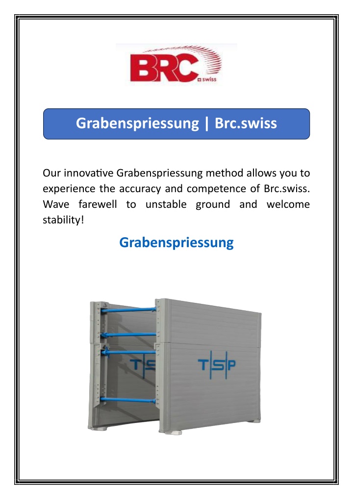 grabenspriessung brc swiss