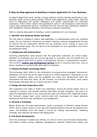 A Step-by-Step Approach to Building a Custom Application for Your Business